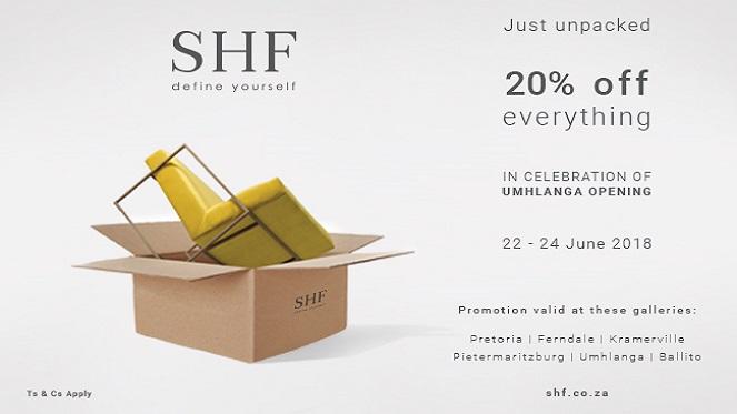 Celebrate With SHF This Weekend With 20% Off Everything!