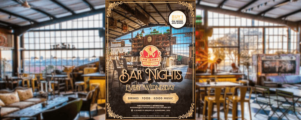 Where Joburg Meets for Midweek Drinks: Sir James Bar Nights